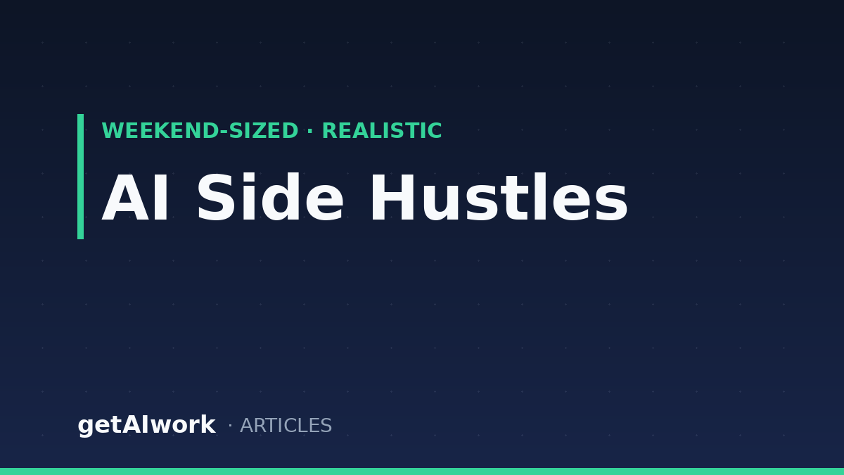 15 AI Side Hustles You Can Start This Weekend (No Coding, Honest Numbers)