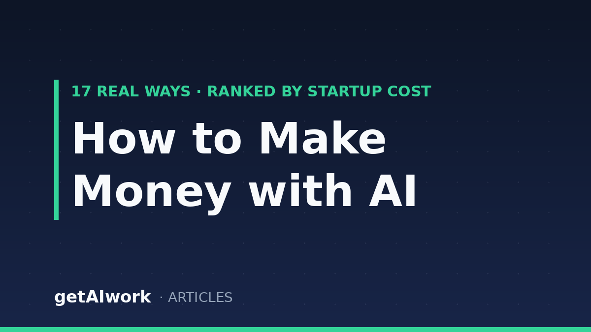 How to Make Money with AI in 2026: 17 Real Ways, Ranked by Startup Cost