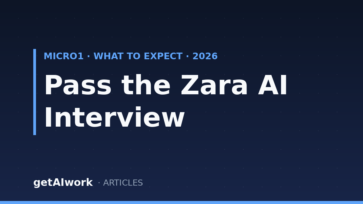 How to Pass the Zara AI Interview (Micro1): What to Expect in 2026
