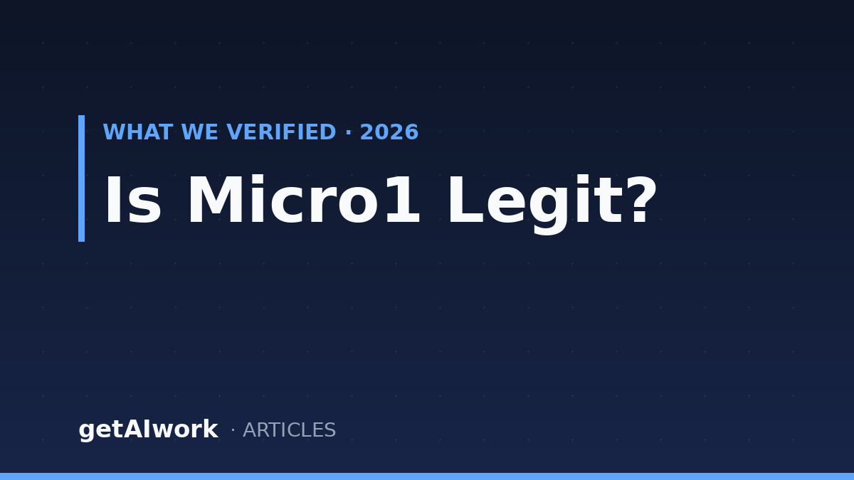 Is Micro1 Legit? What We Verified About the AI Work Platform (2026)